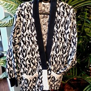 Statement Printed Black and White cardigan